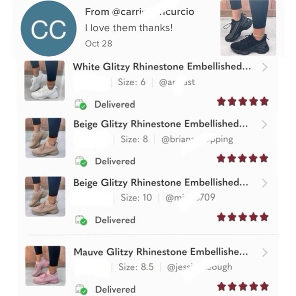 Mauve Glitzy Rhinestone Embellished FlyKnit - Picture 8 of 10